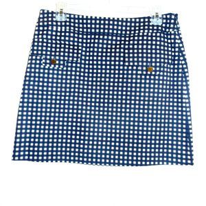 TORY BURCH NAVY & WHITE CHECKERED SKIRT IN SIZE 6